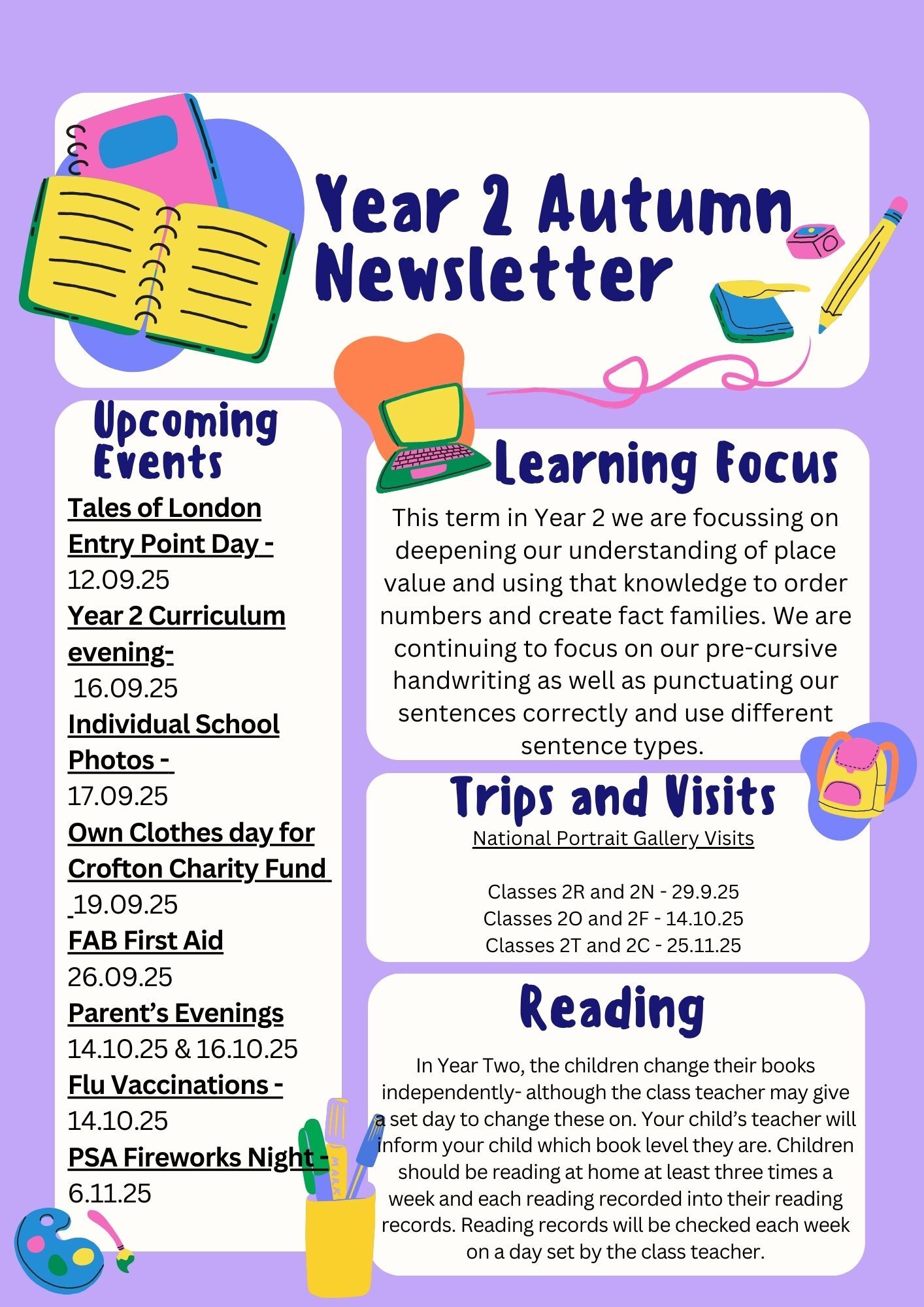 Y2 newsletters